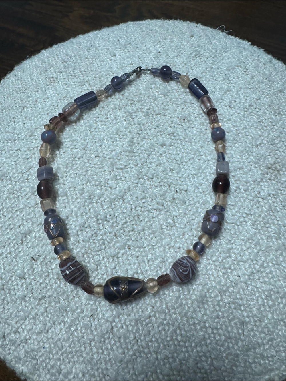 Handcrafted Purple Glass Bead Necklace - Elegant Women’s Jewelry